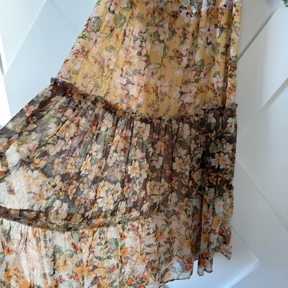 Anthropologie Fig and Flower Chiffon Floral Midi Dress - Picture 7 of 11